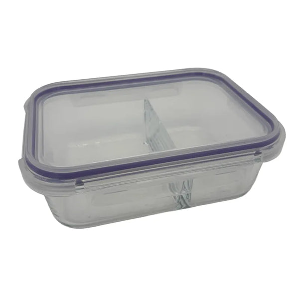 Glass Container Divided Rectangular Purple - 4.3 cup