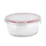 Glass Container Round Red 1.6 cup