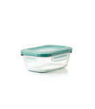 Glass Container Rectangular Green 1.6 cup