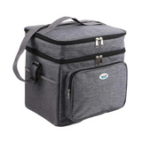 Wholesale Cooler Bag Grey with Hard Plastic Liner, 24 Can - Durable and Spacious at Mexmax INC