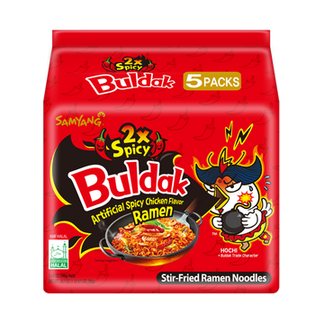 Buldak 2X Spicy Hot Chicken Ramen(5Pk) - 4.9 oz
