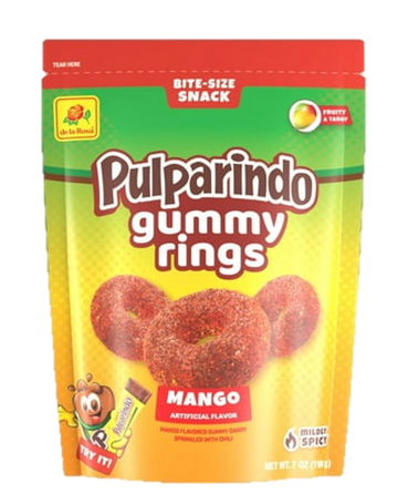 De La Rosa Pulparindo Gummy Rings Mango 9 oz