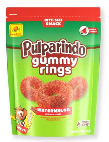 De La Rosa Pulparindo Gummy Rings Watermelon 9 oz