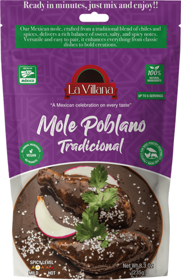 La Villana Mole Poblano  Resealable Pouch Bag - 8.35 oz