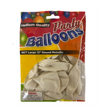 Balloon Metallic White 12" 10 ct
