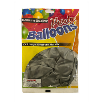 Balloon Metallic Silver 12" 10 ct