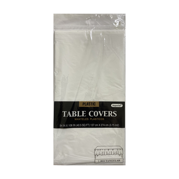 Plastic Table Cover White - 54" x 108"