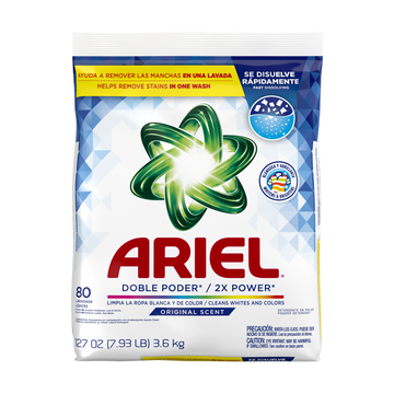 Ariel Laundry Detergent Powder Original 80 LD - 3.6 Kg