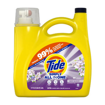 Tide SimplyClean & Fresh Liq Detergent, Berry Blossom 
(89lds) 117 oz