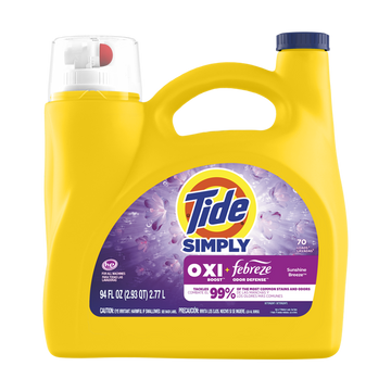 Tide Simply+Oxi Boost Febreze Odor Defense Liq Detergent 70lds - 94 oz