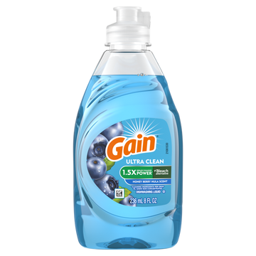 Gain Ultra Clean  +Bleach Alternative Honey Berry Hula  Dish Soap 8 oz