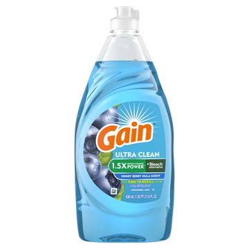 Gain Ultra+ Bleach Alternative Honey Berry Hula Dish Soap 21.6 oz