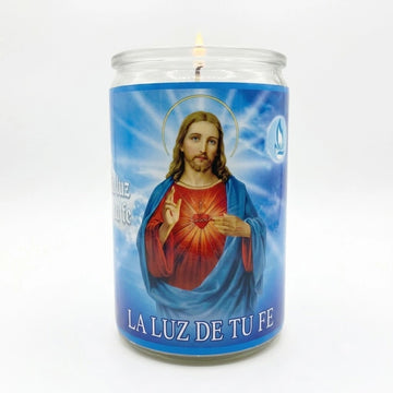Vel Mex Sagrado Corazón Cierges Géants Rituels Blancs en Pot