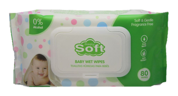 Simply Soft Baby Wipes Green (Imported) - 80ct