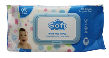 Simply Soft Baby Wipes Blue (Imported) - 80ct