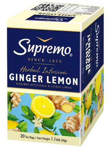 Supremo Ginger Lemon Tea - 20 ct