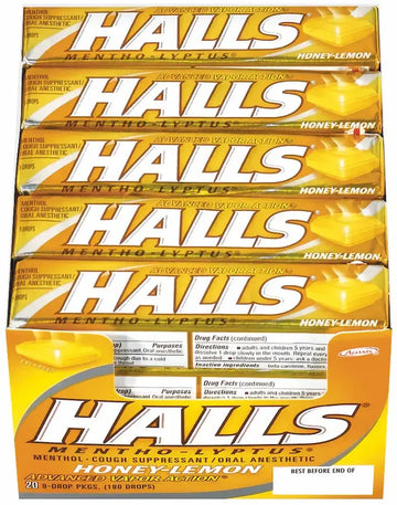 Halls Honey Lemon Sticks (USA) 9 ct