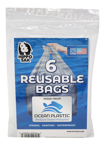 Hippo Sak Reusable Bag Gray 6 ct 12" x 7" x 23"