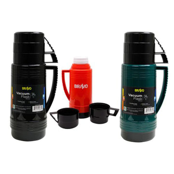 Drink Flask Vacuum Asst. Green, Red, Black 0.6 L