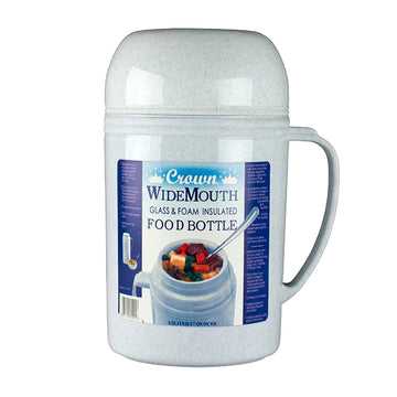 Food Carrier Wide Mouth Thermos Glass White 0.5 L