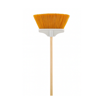 Abanico de plástico con mango de madera, pequeño