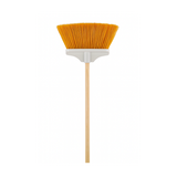 Abanico de plástico con mango de madera, pequeño