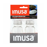 Imusa Salt and Pepper Shaker Glass Set 2 pc - 3.5"
