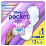 Always Pocket Feminine Pads Flex Foam Reg w/Wings unscntd sz 1 12 ct