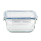 Glass Container Square Blue 3.4 cup - Case - 12 Units