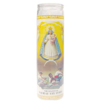 Vel Mex Virgen Caridad del Cobre White Candle tall