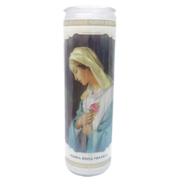 Vel Mex Rosa Mistica White Candle tall