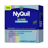 Vicks Nyquil Severe Cold&Flu Dispensers Liq caps 2 ct - Case - 32 Units